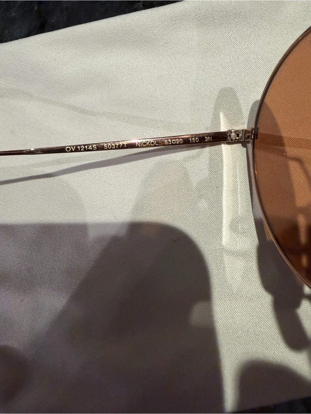 Oliver Peoples Round Metal Sunglasses with Amber Brown Lenses